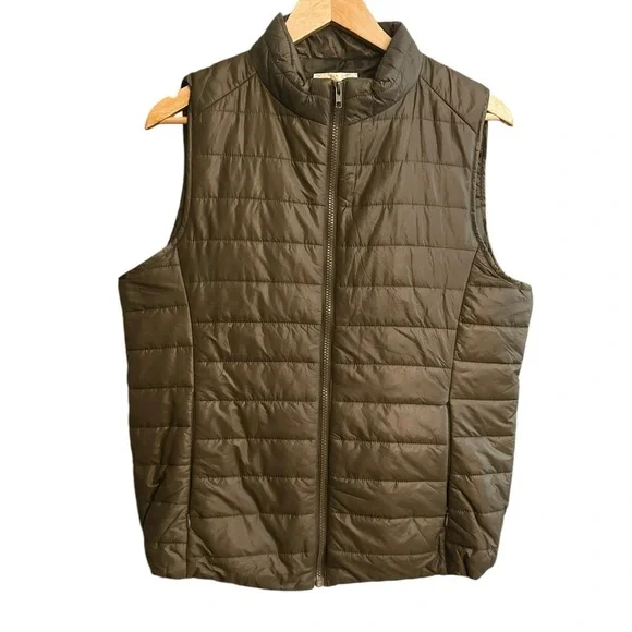 🔴5 for $40 SALE Daisy, Sleeveless, Army Green, Lightweight, Puffer Vest sz L - Picture 3 of 9